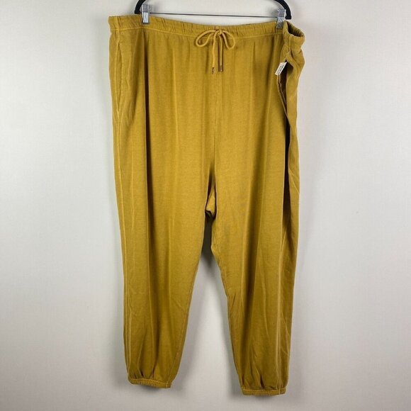 Old Navy Jogger Sweatpants Size 4X Yellow Cinch Drawstring High Rise - Picture 1 of 11